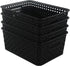 Morcte Black Plastic Storage Basket Bins Organizer, 4-Pack