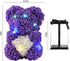 Gifts for Women,Rose Teddy Bear- Over 300 Flowers on Every Rose Flower Bear,Rose Bear, Gifts for mom, Birthday Gifts, Gifts for Girls - 10 inch Clear Gift Box (Purple)
