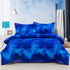 Galaxy Duvet Cover Queen Size, Blue Purple Reversible Duvet Cover Set Galaxy Star Comforter Cover with 2 Pillow Cases Breathable Microfiber Bedding Set for All Season 90"x90"