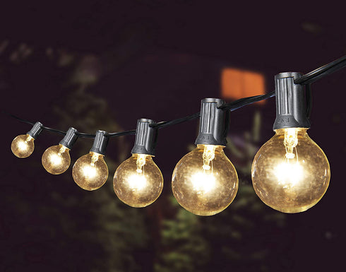 G40 Globe String Patio Lights, Outdoor String Lights 50FT with 53 G40 Bulbs (3 Spare), UL Certified for Patio Porch Backyard Deck Bistro Gazebos Pergolas Balcony Wedding Party Markets Decor