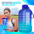 AQUAFIT Half Gallon Water Bottle with Straw Half Gallon Water Jug Motivational Water Bottle 64 Ounce Large Water Bottle Big Water Bottle 1/2 Gallon Water Jug Big Water Jug Dark Blue -Light Blue Fade