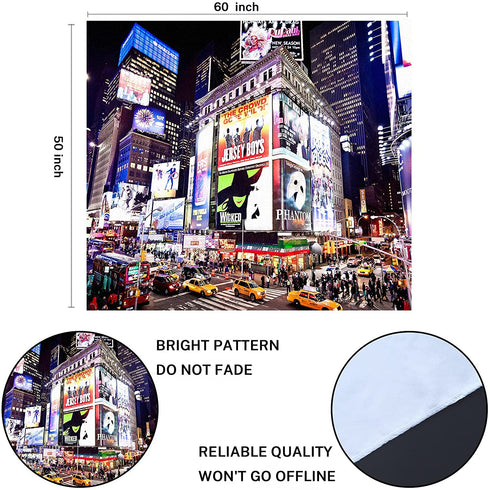 Emvency Tapestry January 6 Illuminated Facades of Theaters Home Decor Wall Hanging for Living Room Bedroom Dorm 50x60 inches