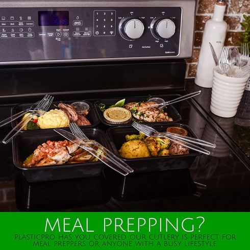 Plasticpro Disposable Clear Plastic Knives Heavyweight Box of 200 Count