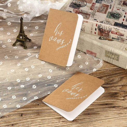 AKITSUMA Vow Books, Wedding Vows Book, His and Hers Vow Book, Brown Kraft Paper Set of 2, US-AKI-012 (Kraft)
