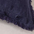 ATLINIA Linen Pillow Cover with Fringes Soft Solid Cushion Cover 20 x 20 Decorative Throw Pillow Cover for Couch Sofa Bed and Outdoor Navy Blue Pillow Cover