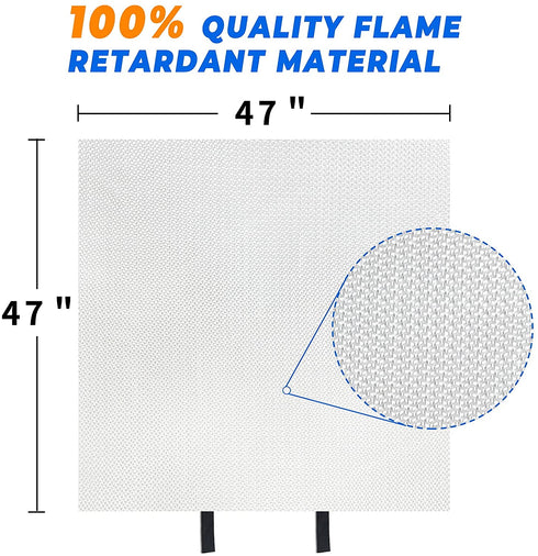 Golden Ocean Emergency Fire Blanket, Fire Suppression Blanket for Kitchen and People (4PCS 47"x47" + 4 Hooks & 4 Gloves) Suppression Flame Retardent Safety Blanket for Home, Grill, Car, Office