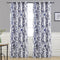 DriftAway Leah Abstract Floral Blossom Ink Painting Room Darkening Thermal Insulated Grommet Unlined Window Curtains 2 Panels Each Size 52 Inch by 84 Inch Navy Silver Gray