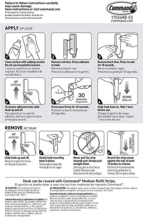 Command Medium Decorative Hooks, Brushed Nickel, 2-Hooks, 4-Strips Per Pack, Decorate Damage-Free