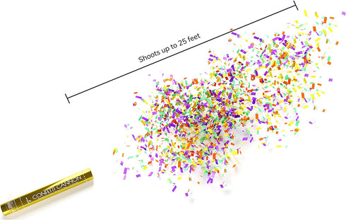 PartyPrints Extra Large Confetti Cannons - Pink 4 Pack Box, 18 Inch - Gender Reveal Party Favors - Eco Friendly, Biodegradable, Tissue Confetti Poppers