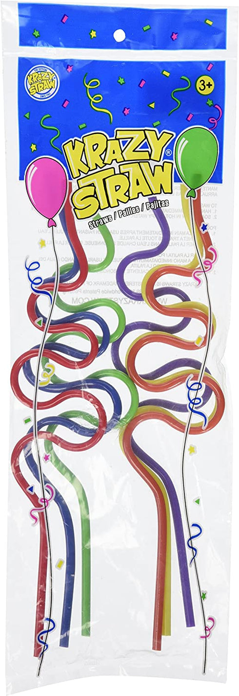 Krazy Straws 6 Colorful Straws for Kids