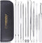 Black Head Remover Pimple Popper Tool Kit 10 Pcs, Comedone Pimple Extractor Tool, Acne Kit for Blackhead, Whitehead Popping, Zit Removing(Silver)