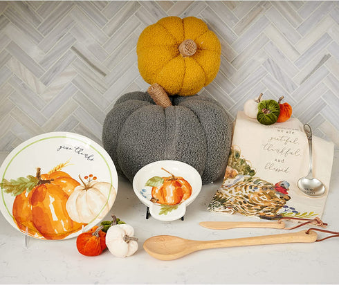 Mud Pie Gather Spoon Rest Set, Dish 5" Dia 12"