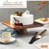 RABAHA Wooden Cake Stand Acacia 12 inch Square Cake Stand with 2 Icing Spatulas - Wedding and Birthday Cake Pedestal - 100% Natural Wood for Use at Parties, Restaurants (Acacia Wood)