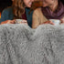Toneed Comfy Fuzzy Throw Blanket for Home Decor, Plush Faux Fur Blankets, 50'' x 60'' Furry Sherpa Reversible Fleece Blanket for Girl Room, Office, Sofa, Couch and Bed, Grey