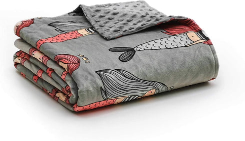 YnM Minky Duvet Cover for Weighted Blankets (36''x48'') - Mermaid Print