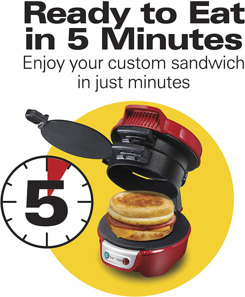 Hamilton Beach Breakfast Sandwich Maker, Red (25476)