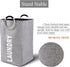 Large Collapsible Laundry Hamper Bag with Handles, 15 x 15 x 26 Inches Foldable Clothes Basket for Washing Storage