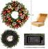 Lulu Home Christmas Front Door Wreath, 15.7" Pre-lit Wreath with Christmas Balls and Pine Cone, Battery Operated 40 LED Light Up Xmas Wreath Decorative Hanging Ornament