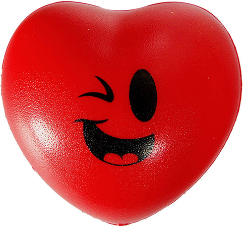 15 Valentines Day Heart Shaped Stress Relief 3€œ Smiley Face Balls for Kids Party Favors, School Classroom Exchange Prizes Gift