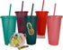 Crazy Chicken Lady Glitter Cups - Large Reusable Cold Tumblers with Lids & Straws | 5-Pack 24oz | Customizable DIY Gifts, Includes Vinyl Decals Sticker Set.