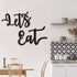 2 Pieces Wooden Let's Eat Sign, Rustic Black Cutout Eat Kitchen Decor, Kitchen Hanging Wall Plaque Farmhouse Wall Sign for Home Kitchen Dining Living Room Decoration