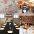 MOVINPE Rose Gold Birthday Party Decoration, Happy Birthday Banner, Rose Gold Fringe Curtain, Foil Tablecloth, Heart Star Foil Confetti Balloons, 10g Table Confetti for Women Girl Birthday Party