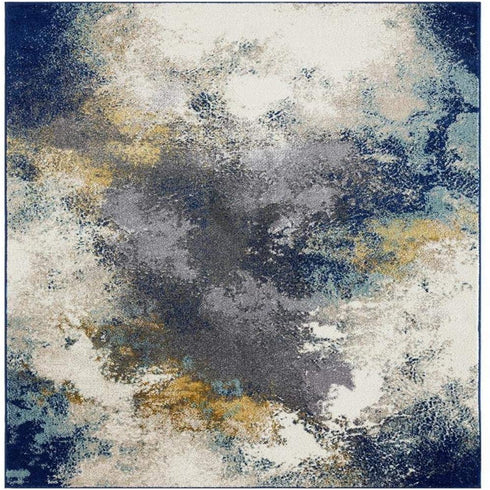 Luxe Weavers Rug Modern Area Rug - 8445 Abstract Print, Medium Pile, Blue / 2™ x 3™