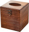 SINOBEST Wood Tissue Box Cover Decorative Square Facial Tissue Holder Napkin Dispenser for Bathroom and Home Decoration