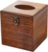 SINOBEST Wood Tissue Box Cover Decorative Square Facial Tissue Holder Napkin Dispenser for Bathroom and Home Decoration