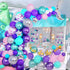 145 Pieces Mermaid Party Balloon Garland Kit, Mermaid Tail Balloon Garland Plush Fish Net Under The Sea Banner for Girls Mermaid Ocean Birthday Baby Shower Party Supplies Decorations