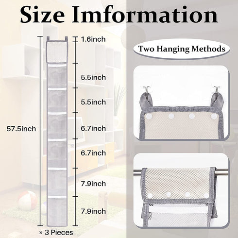 Hanging Mesh Shower Caddy Organizer with 6 Pockets Mesh Shower Organizer Shower Curtain Caddy Mesh Design for Bathroom Accessories (3)