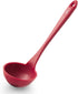 New DI ORO Seamless Series Silicone Kitchen Soup Ladle 600°F Heat-Resistant Serving and Rubber Cooking Spoon Maximum Bowl Capacity Dishwasher Safe with a Heavy-Duty Stainless-Steel Core (Red)