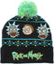 Bioworld Adult Swim Rick and Morty Magic Jacquard Pom Beanie Hat Black