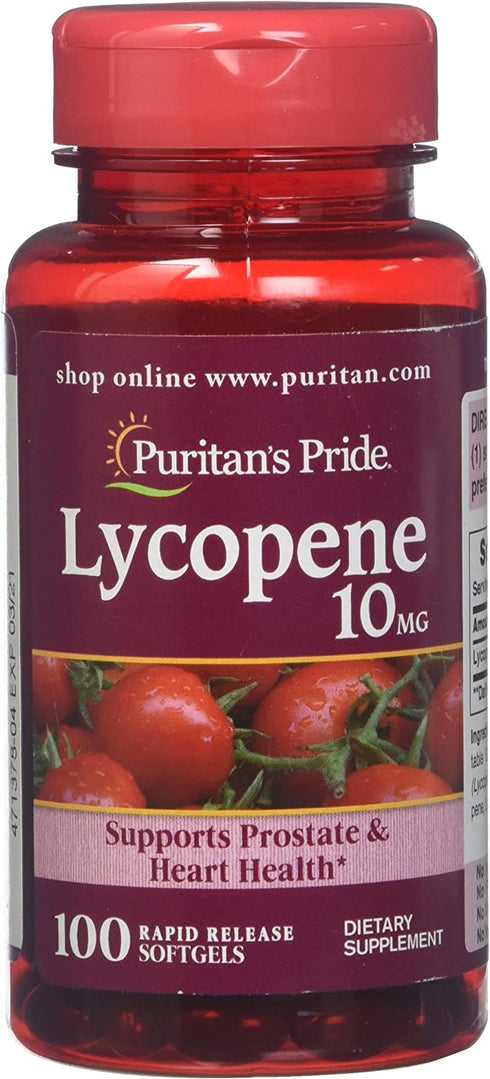 Lycopene, Supplement for Prostate and Heart Health Support* 10 Mg Softgels, 100 Count by Puritan's Pride