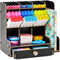 Marbrasse Upgraded Wooden Pencil Organizer, Multi-Functional Pencil Holder with Bookend + Drawer, DIY Art Supply Organizer, Easy Assembly Desktop Organizer Storage (Black)