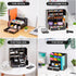 Marbrasse Upgraded Wooden Pencil Organizer, Multi-Functional Pencil Holder with Bookend + Drawer, DIY Art Supply Organizer, Easy Assembly Desktop Organizer Storage (Black)