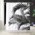 GETTOGET Black Tree Beautiful Palms Leaf on White Shadow Silhouette Tropical Beach Caribbean Light Line Shower Curtain Bathroom Decor Sets Hooks,Waterproof Polyester Curtain