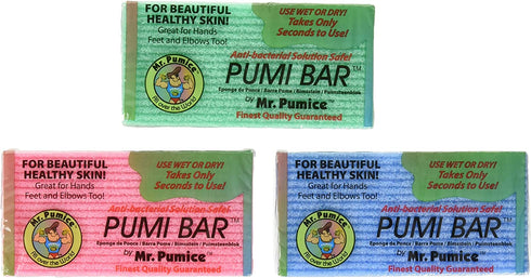 Mr. Pumice Callus Remover Pumi Bar: Pedicure Stone & Foot Scrubber - Medium Grit (4 Pack, Assorted Colors)