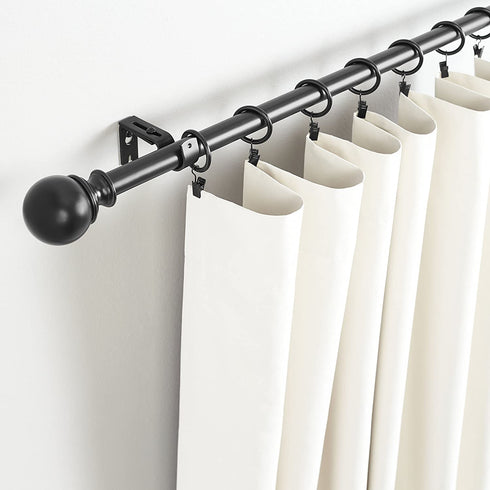 Amazon Basics Curtain Clip Rings for 1-Inch Rod, Set of 7, Black, 4-Pack