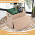 COSYLAND Ottoman with Storage Slim Folding Ottoman Footrest Foot Stool Ottoman for Room Small Tall Collapsible Fabric Ottoman Furniture with Lid Handles Toy Chest Linen Beige 16.5x16.5x10.6in