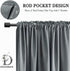 DONREN Medium Grey Small Curtains for Bathroom -Blackout Thermal Insulating Curtain Tiers for Bedroom with Rod Pocket(42 by 36 Inches,2 Panels)