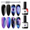 modelones 9D Cat Eye Gel Nail Polish Set - 2 Pcs Black Blue Chameleon Magnetic Galaxy Glitter Galactic Effect Magic Gel Polish with Magnet Stick Soak Off LED Gel Nail Polish Nail Art 7ML
