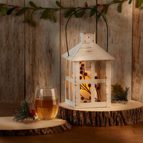 Kate Aspen White Lantern, 9 Inch Decorative