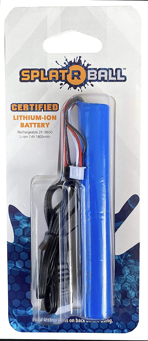 SplatRball Blaster 1800 mAh Rechargeable Battery with Charging Cable, Black. SRB400, SRB-400 SUB and SRB1200 Compatible