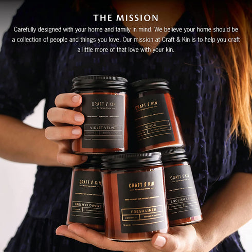 Leather Candle | Premium Scented Candles for Men & Women | All-Natural Soy Candles, Rustic Home Decor Scented Candles | Ultra Clean Burn Amber Jar Candles, Non-Toxic Aromatherapy Candles