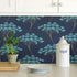NuWallpaper NUS3147 Blue Ficus Peel & Stick Wallpaper
