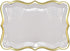 10 White Rectangle Trays with Gold Rim Border for Elegant Dessert Table Serving Parties 9" X 13" Heavy Duty Disposable Paper Cardboard for Platters, Cupcake Display, Birthday Party, Weddings Food Safe