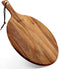 Silkceram Acacia Wood Pizza Peel, Round 12 Inch Wooden Cutting Boards, Cheese Paddle Board, Bread and Crackers Platter Serving Board 16"x12"x0.5"