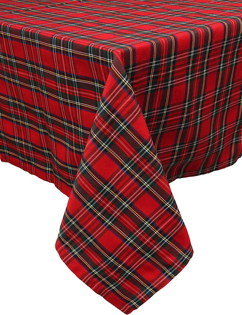 Ruth&Boaz Traditional Scottish Tartan Plaid SquareTablecloth for Famly Dinners & Christmas Parties (Red, 55"X84")