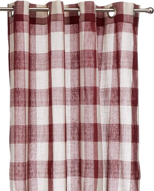 Lorraine Home Fashions 09570-63-00148 RED Courtyard Grommet Window Curtain Panel, Red, 53" X 63"